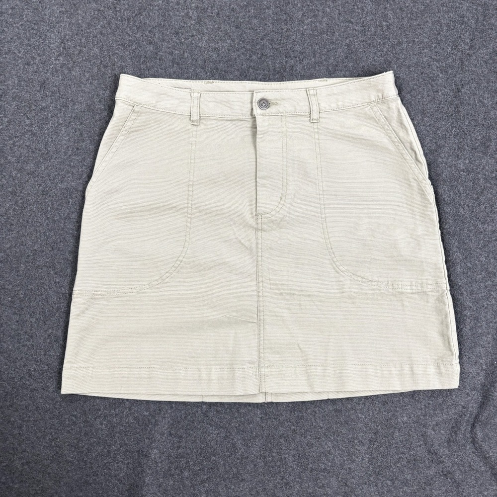 Patagonia Stand Up Skirt Womens 12 Shale Tan Organic Cotton Canvas Mini 58285